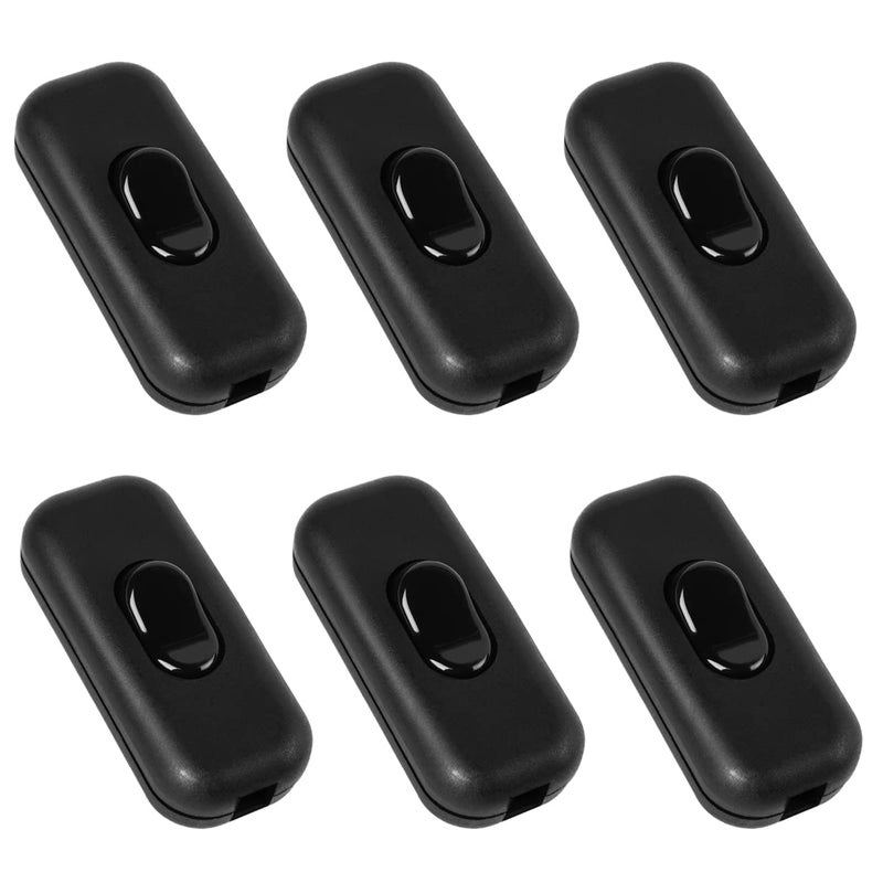 Venforze Inline Cord Switch On/Off Lamp Control Appliance Switch AC120V 10A, 250V 6A Suitable for Appliance or Bedroom Table Lamp Desk, etc 6 Pack - Image 1
